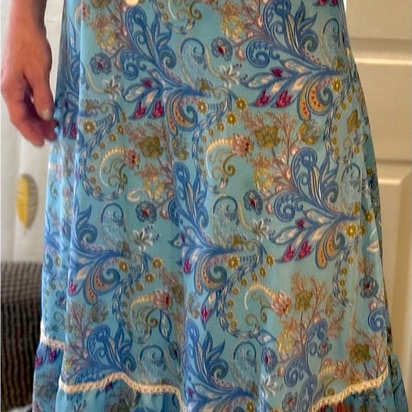 Vintage MAUI Love Jetty Strappy Maxi Embroided Silk Dress. Rare Find. Handmade - Picture 12 of 13